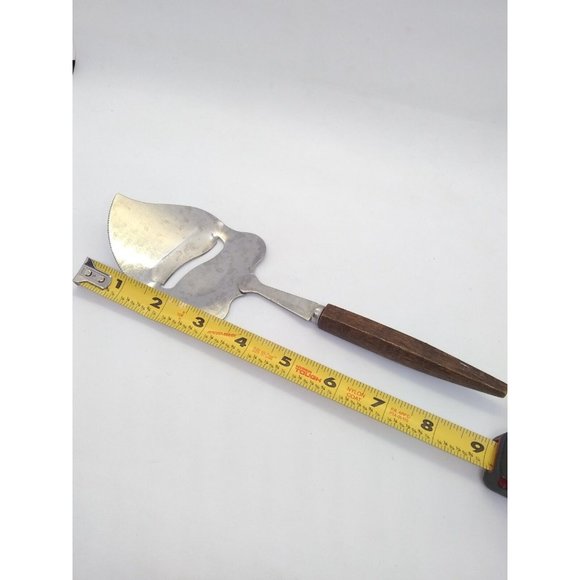 Vtg. Stainless steel Taiwan Cheese slicer Metal Cutter wooden handle Utensil - Picture 4 of 9